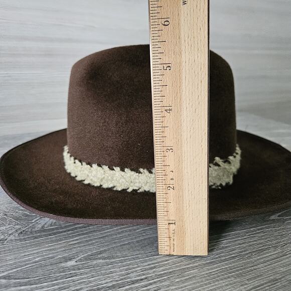Adam 101 Corral Adam Western Cowboy Felt Hat Mens Size Small 6 3/4 Pampa Brown - Picture 12 of 16